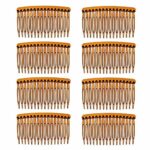 DaricowathX 8 Pieces Hair Combs, 8.5 cm Hair Side Comb Set Slides Tortoise Plain Hair Combs Clear Plain Hair Combs Side Combs Hair Combs(Coffee)