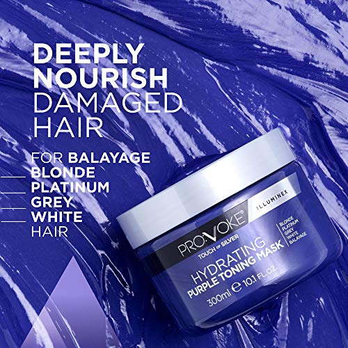 PRO:VOKE Touch Of Silver Hydrating Purple Toning Hair Mask 300 ml, Brightens Blonde, Platinum, White or Grey Hair Whilst Deeply Nourishing Damage