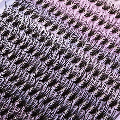 Lash Clusters,240Pcs 9-14mm Mix Individual Lashes Cluster Black Volume Eyelash Clusters Long Individual Lash Extensions D Curl Cluster Lashes DIY