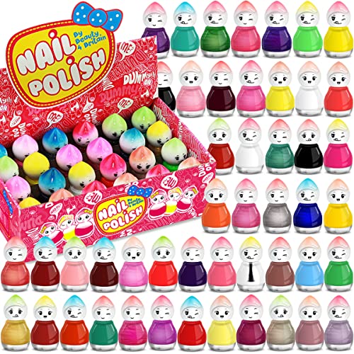 Beauty4Britain 24 x Nail Polish Doll Shaped Mix of 24 Glitter Pastel Pearl Bright Classic Colours Display Box Glass Bottles (Colour Set B)