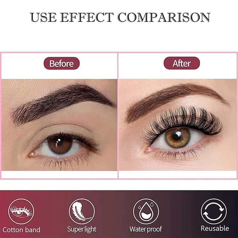 Russian Strip Lashes D Curl False Eyelashes Fluffy Curly Faux Mink Lashes 3D Effect Short Lashes Lightweight 10 Pairs Pack (#03)