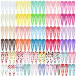 120 Pcs Hair Clips for Girls, Funtopia 2 Inch Girls Hair Clips Non Slip Metal Snap Hair Clips for Kids Teens Women, Cute Candy Color Barrettes Ha