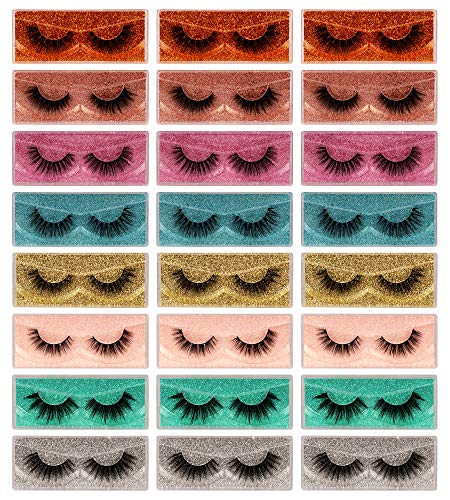 Newcally Lashes False Eyelashes Natural 3D Faux Mink Eye Lashes 10 Pairs 10 Styles Fluffy Wispy Fake Eyelashes Dramatic Handmade Reusable Lashes