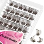 Brown Cluster Eyelashes, Crislashes Colored Individual Cluster Eyelashes 78 pcs, Mix 8-16mm Natural Look, Reusable DIY Cluster Eyelash Extensions