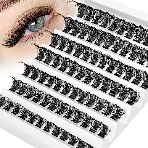Lash Clusters 108Pcs DIY Eyelash Extenisons Natural Look Wispy Clusters Lashes 8-16MM D Curl Individual Lashes DIY at Home Wispy Fluffy Lash Exte
