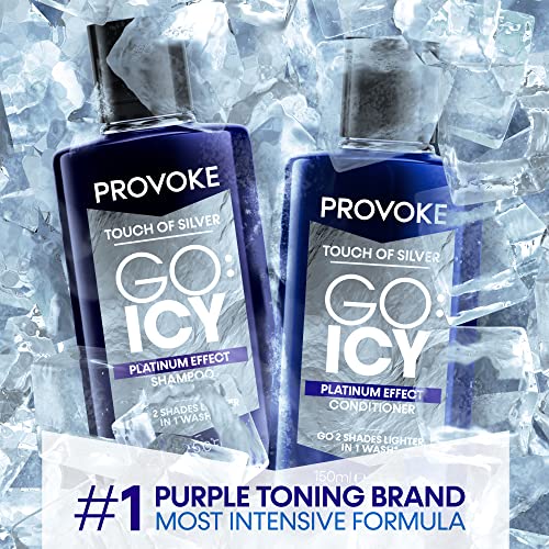 PRO:VOKE Touch of Silver Go Icy Shampoo 150ml, Icy Platinum Look in Just 1 Wash, Triple Toning Technology to Cool Down Warmer Brassy Tones for an