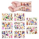 AOOWU Temporary Tattoo for Kids Boys, 8 Sheets Kid Fake Tattoo Stickers, Waterproof Temporary Tattoos, Childrens Cartoon Tattoo Stickers for Chil