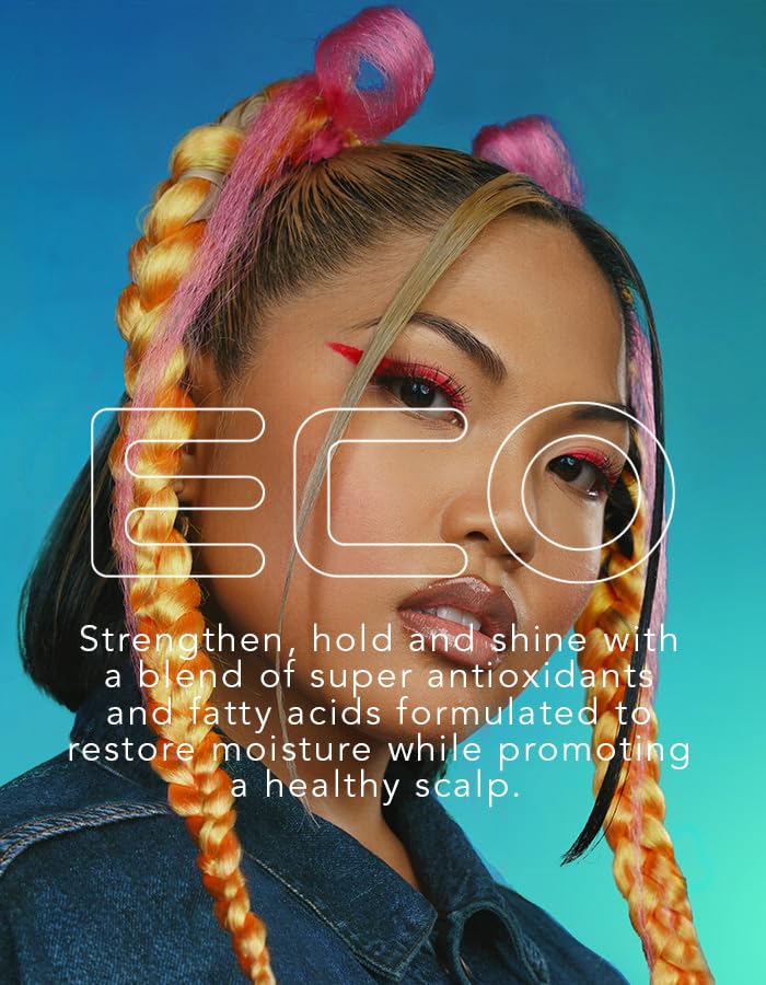 Ecostyle Black Castor And Flax Seed Oil, All Day Hold, Alcohol Free, Paraben Free, Sulphate Free, No Flaking, Anti-Itch, 473 ml