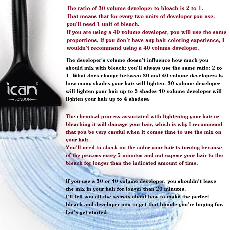 ICAN LONDON PROFESSIONAL CREAM PEROXIDE 20 VOL 6% 1000 ML + WHITE POWDER BLEACH (JAR)500 G SET