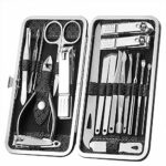 Queta Manicure Set 19 PCS Professional Nail Clippers Kit Pedicure Care Tools-Stainless Steel Grooming Tools With PU Leather Case for Travel & Hom