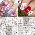 Kalolary 840+ Patterns Animals Nail Art Decals Stickers, 3D Self-adhesive Nail Stickers Nail Toes Decals Wraps for Women Girls Kids Birthday Part