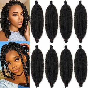 Xtrend 8 Packs 12 Inch Soft Springy Afro Twist Hair Pre-Separated Spring Twist Hair for Faux Locs Natural Black Marley Twist Crochet Braiding Hai