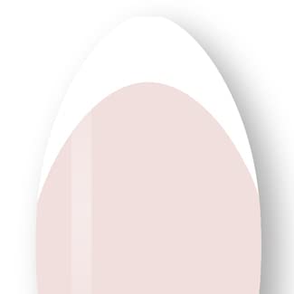 French Tip Short False Nails - BTArtbox Almond Press on Nails with Glue, 30Pcs Soft Gel Fake Nails in 15 Sizes, Reusable Semi-Transparent Stick o