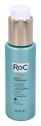 RoC - Multi Correxion Hydrate + Plump Moisturiser SPF30 - Anti-Wrinkle Treatment - UVA/B Protection - with Hyaluronic Acid - 50ML