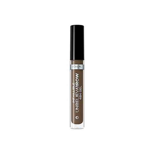 L'Oreal Paris UnbelievaBrow Long-Lasting Eyebrow Gel, Smudge-Proof, Transfer-Proof, Waterproof, 108 Dark Brunette