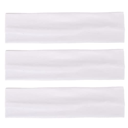 MapofBeauty 3 Pack Yoga Headbands Stretchy Cotton Head Band Hairwarp Sports Running Exercise Gym (Solid Color)
