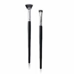 2PCS Mascara Fan Brush for Lashes, Dolly Mascara Fan Brush Eyelash Fan Makeup Brush, Wooden Handle Eyebrow Brush Tool Natural Lifted Effects