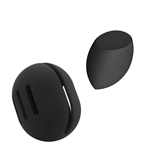 FERYES Makeup Sponge Holder – Shatterproof Eco-Friendly Silicone Beauty Make Up Blender Case for Travel - Khaki