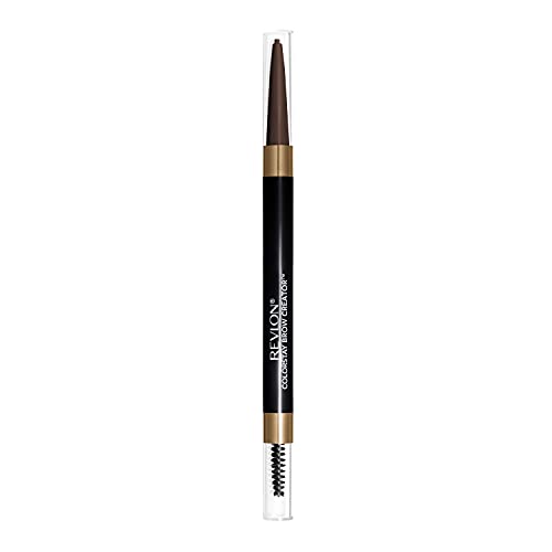 Revlon Colorstay Eyebrow Pencil Creator with Powder & Spoolie Brush to Fill, Define, Sculpt, Shape & Diffuse Perfect Brows, Dark Brown (610)
