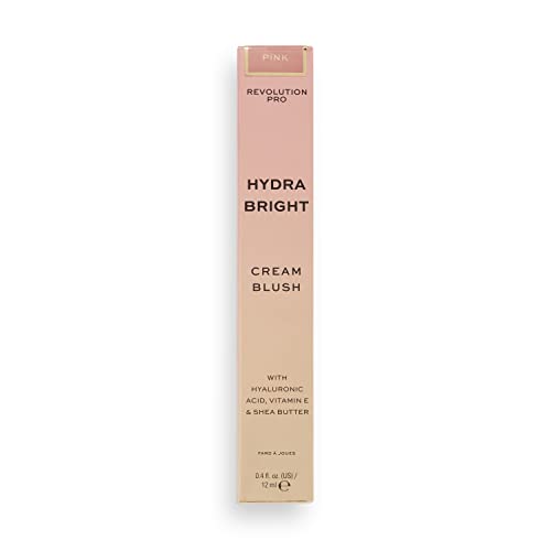 Revolution Pro, Hydra Bright Cream Blusher, Contains Hyaluronic Acid & Vitamin E, Dewy Finish, Lightweight Formula, Pink, 12ml