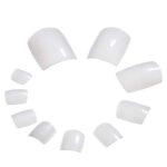 500 Pieces Acrylic False Toenails Natural Full Cover Artificial Square Fake Press On Toenails Extensions - Professional Salon & Home Use