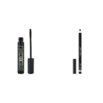Rimmel Extra 3D Lash Volumising Mascara, 8ml & London Soft Kohl Smudge-proof Eyeliner Pencil, Jet black