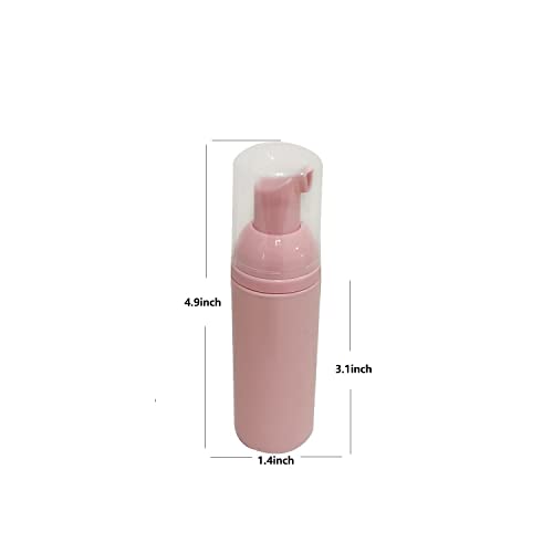 BUYSK 4pcs Empty Pump Bottle, Pink Foaming Soap Pump Dispenser for Travel Size Handsoap and Shampoo (50ml, pink)
