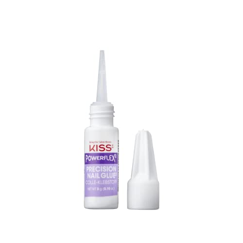 KISS Powerflex Precision Nail Glue, Flex Formula for Ultra Hold of False Nails, Instantly Repairs Breaks and Tears