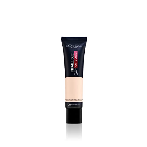 L'Oreal Paris Cover Liquid Foundation, With 4% Niacinamide, Long Lasting, Natural Finish, Available in 20 Shades, SPF 25, Infallible 32H Matte Co