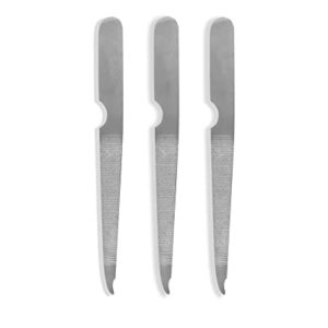 ZAMAHA UK® 3 Pcs Stainless Steel Metal Nail Files - Reusable Dual Sided Nail Care for Men and Women, Pedicure & Manicure Accessories, Ergonomic H