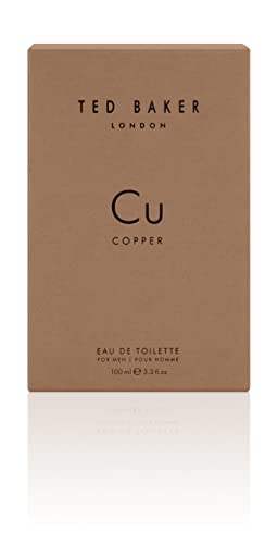 Ted Baker Tonics CU Copper EDT with Bright Citrus Top Notes of Grapefruit and Fresh and Warm Base Notes of Pepper, Cedarwood and Patchouli, Class