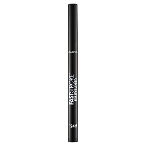 Collection Cosmetics Fast Stroke Felt Tip Eyeliner with Fine Tip, Long Lasting 24h, Quick Drying Formula, 4ml, Black