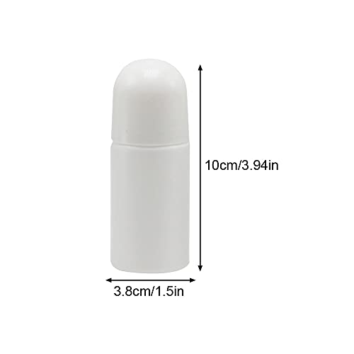 DASNTERED Roll On Bottle, Portable 4pcs 50ml Empty Refillable Lip Balms Essential Oil Roll On Bottle, Leak-Proof DIY Deodorant Containers For Sun