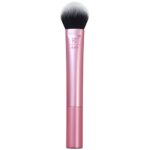 REAL TECHNIQUES Tapered Cheek Makeup Brush, For Blush, Highlighter, or Loose Powder, Soft Bristles, Precise Application, 1 Count, Pink