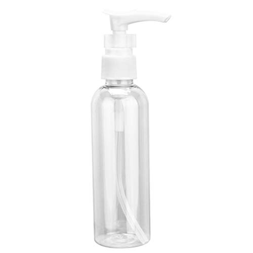 Cabilock 4pcs 100ml Empty Pump Dispenser Bottle Portable Spray Bottle Liquid Shampoo Container for Travel Flight Airport Holiday(Transparent Whit