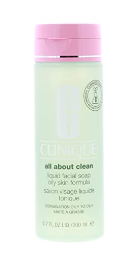 Clinique all about clean liquid facial soap oily skin formula , 200 ml ( Package may vary)