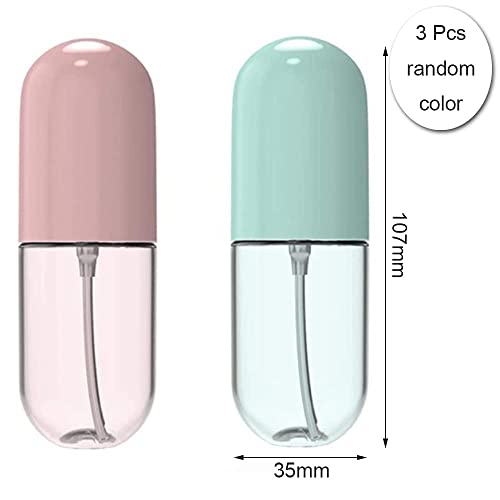 NA 3 Pcs 40ml Small Spray Bottle Mini Water Perfume Travel Atomiser Bottle Set Plastic Fine Mist Refillable Liquid Bottles for Make-up Cosmetic H