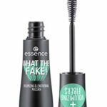 essence What the Fake! Volumising & Lengthening Mascara, With Volumising Fibres, No. 01 Black, Extended, Colour-Intense, No Perfume, Oil-Free, Al
