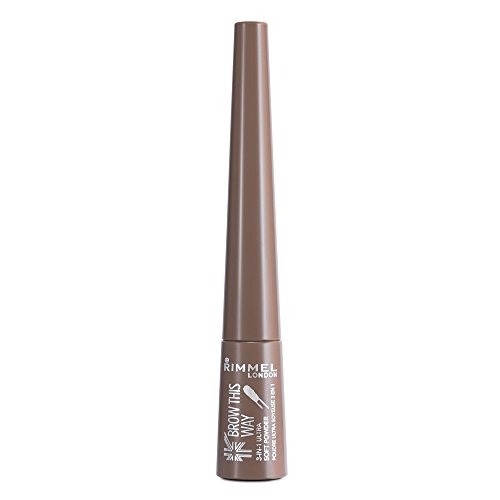 Rimmel London Brow This Way 3-in-1 Ultra Soft Powder, Foolproof Natural-looking Thick Brows, Blonde, 8g