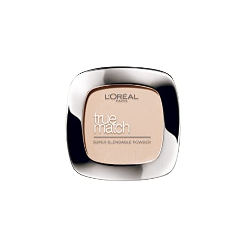 L'Oréal Paris Powder Foundation, Super-Blendable, With Hyaluronic Acid, Light Texture for a Flawless Finish, True Match Perfecting Powder, C1