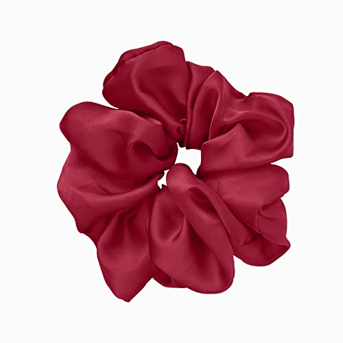 JeoPoom Silk Hair Scrunchy, Frizz and Breakage Prevention Silk Hair Rope, Regular Donut Hair Ties, Elastics Ponytail Holder, Silk Scrunchies for