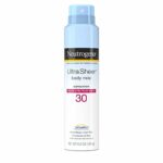 Neutrogena Ultra Sheer Body Mist Sunscreen Spray Broad Spectrum SPF 30, Lightweight, Non-Greasy & Water Resistant, Oil-Free & Non-Comedogenic, Ox