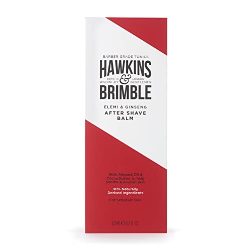 Hawkins & Brimble After Shave Balm for Men -125 ml Post Shaving Cocoa, Almond & Olive Oil Moisturising Skin Protection | Premium British Grooming