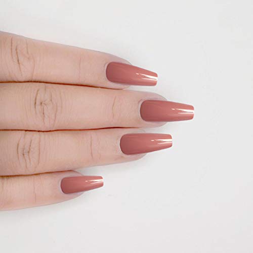 Laza 96 Pcs Colorful Fake Nails 4 Pack Long Ballet Ballerina Coffin Lotus Pink Nude Champagne Full Cover Long UV Coat Artificial Acrylic Nails -