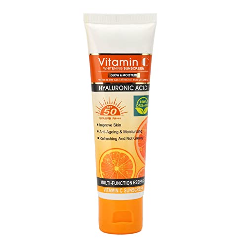 SPF50+++ Vitamin C Sunscreen - Outdoor Refreshing UV Protection Sunscreen Lotion with Abundant Moisturizing Materials for High Temperature Outdoo