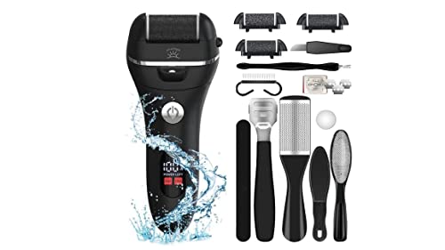 Latest Wizcom Electric Foot File Callus Remover for Dry Dead Skin Waterproof and Rechargeable Professional 10 in 1 Care for Foot (White)