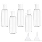 Qiuyan 5 Sets 100ml Plastic Bottles Empty Refillable Transparent Travel Bottles for Travel or Cosmetic - Clear