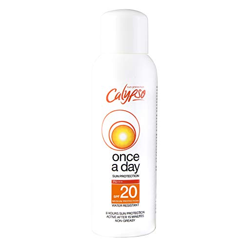 Calypso Once A Day Sun Protection Lotion SPF20 | 8 Hours Sun Protection | Non Greasy | Superior 4 Start UVA Rating - 200 ml CALC20L & Australian