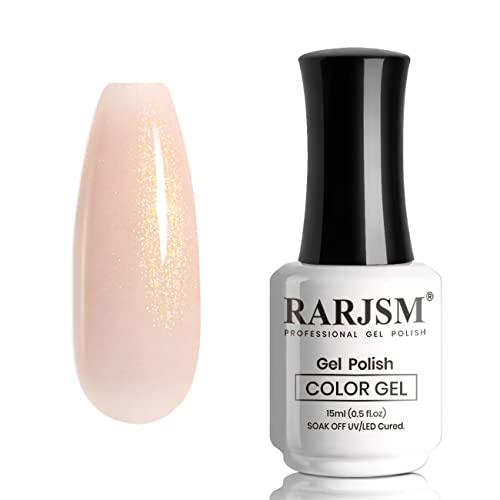 RARJSM Gel Nail Polish Milky Rose LED UV Gel Soak Off Clear Nude Light Pink French Manicure Transparent Jelly Nail Gel Polish Varnish Curing Requ