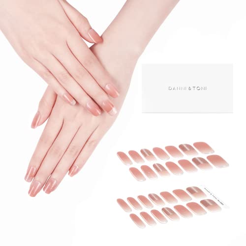 DANNI & TONI 28 Stickers Semi Cured Nail Wraps Soft Self-Adhesive Gel Nail Stickers(Happy-Go-Lucky),Salon-Quality Gel Nail Polish Strips, French